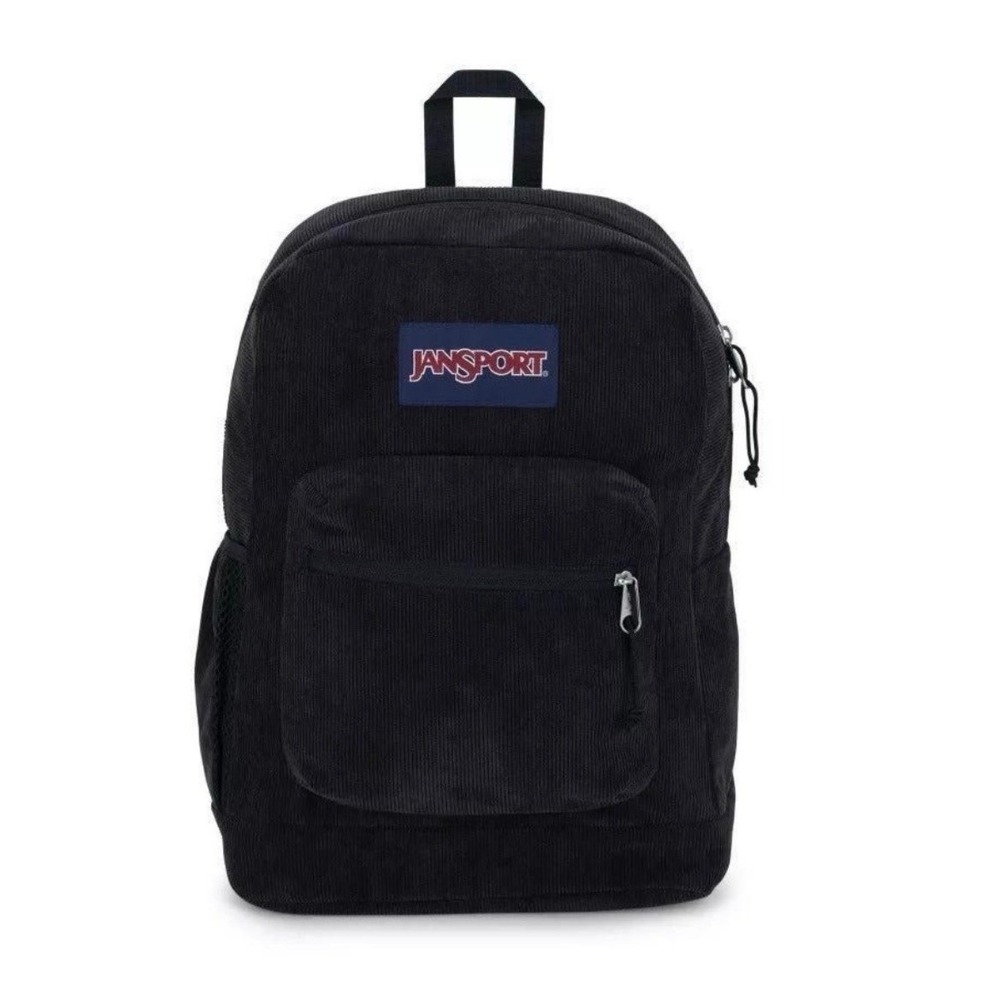 JanSport SuperBreak Plus Black Corduroy Backpack School Bag JS0A4QUE
